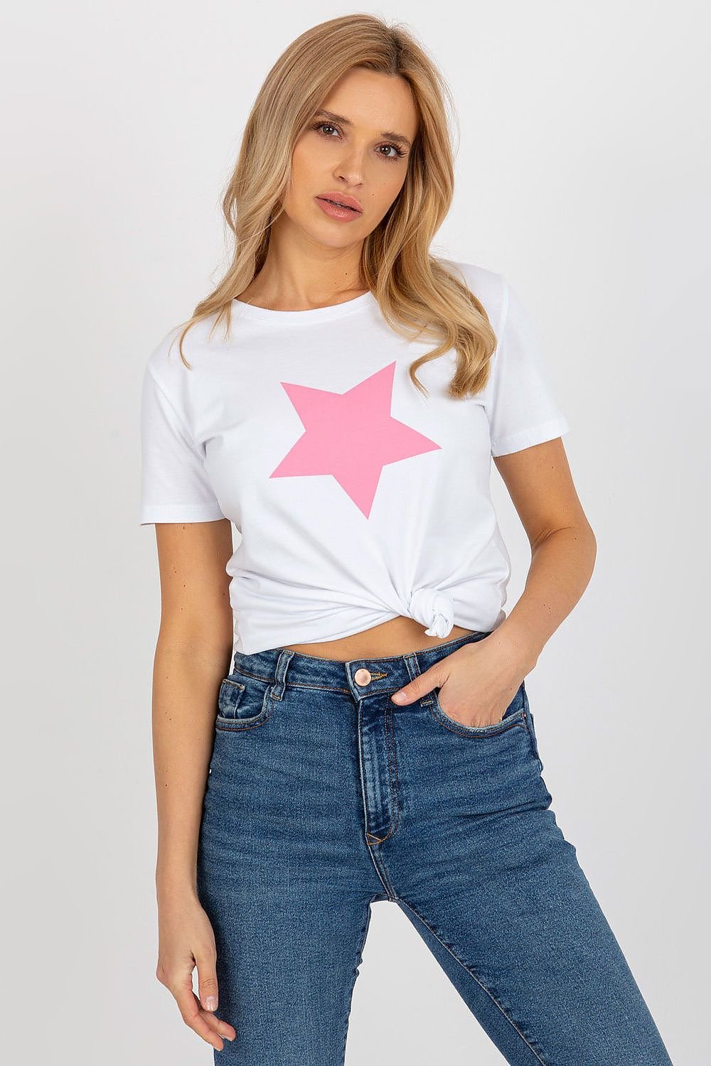 Kurzarm-T-Shirt für Damen mit dekorativem Frontprint