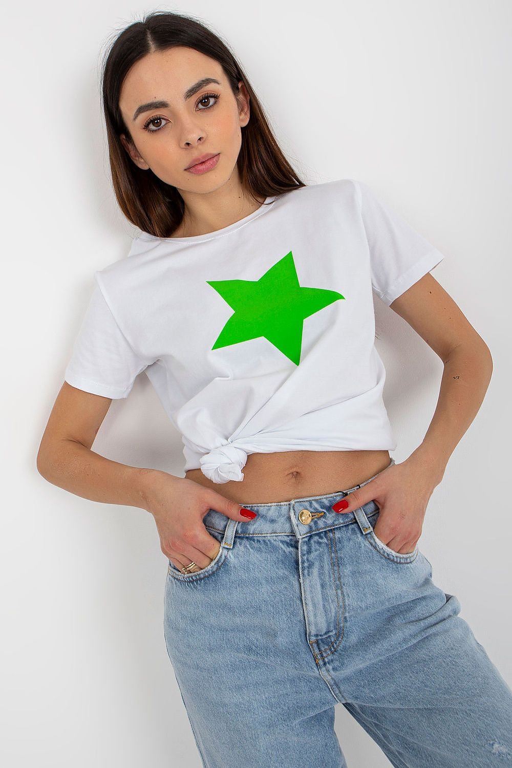 Kurzarm-T-Shirt für Damen mit dekorativem Frontprint