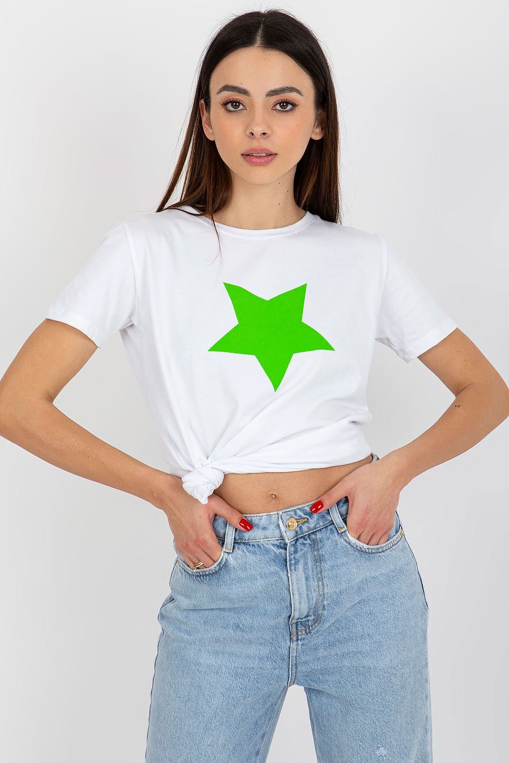 Kurzarm-T-Shirt für Damen mit dekorativem Frontprint