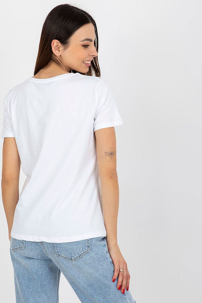 Kurzarm-T-Shirt für Damen mit dekorativem Frontprint