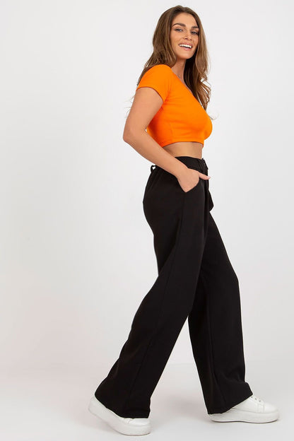 Pantalon taille haute plissé