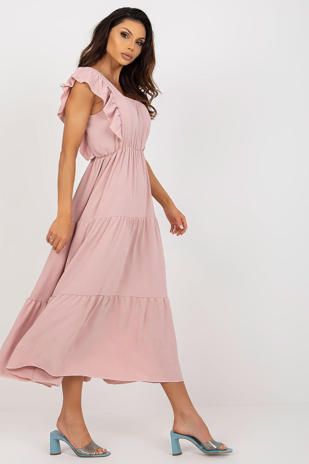 Loose Fit Sleeveless Summer Dress with Square Neckline