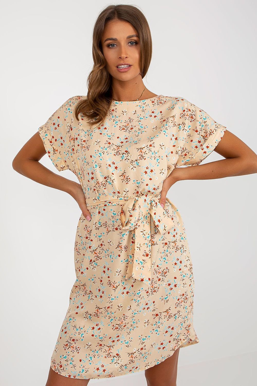 Floral Summer Dress with Belt