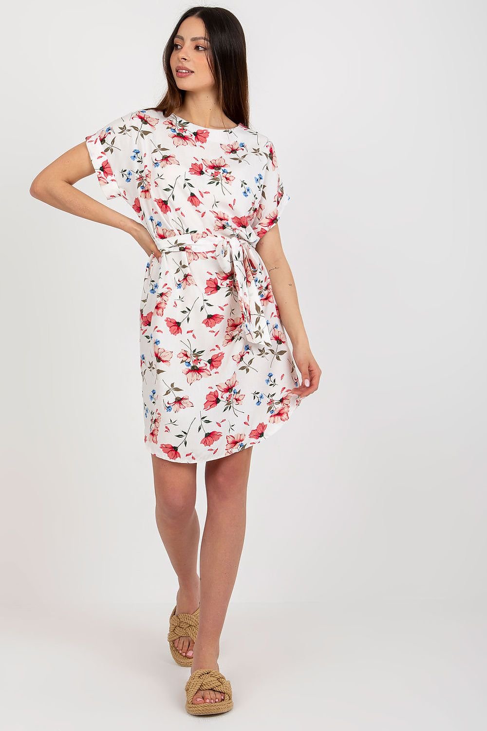 Floral Summer Dress with Belt