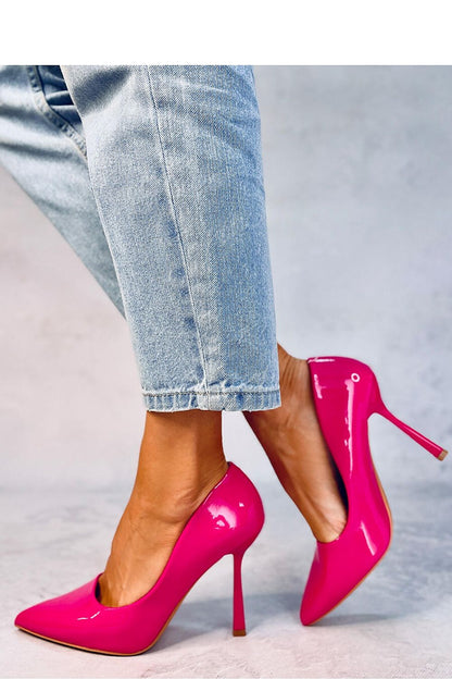 Pink Lacquered Women's Pumps with 11 cm Stiletto Heel and Tapered Toe Ecological Leather