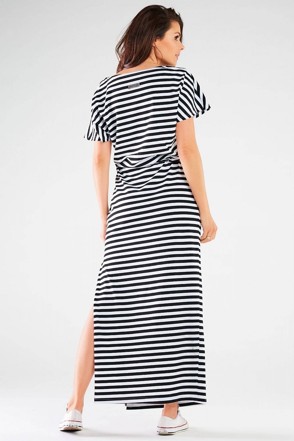 Long Summer Dress with Short Sleeves and Breathable Fabric