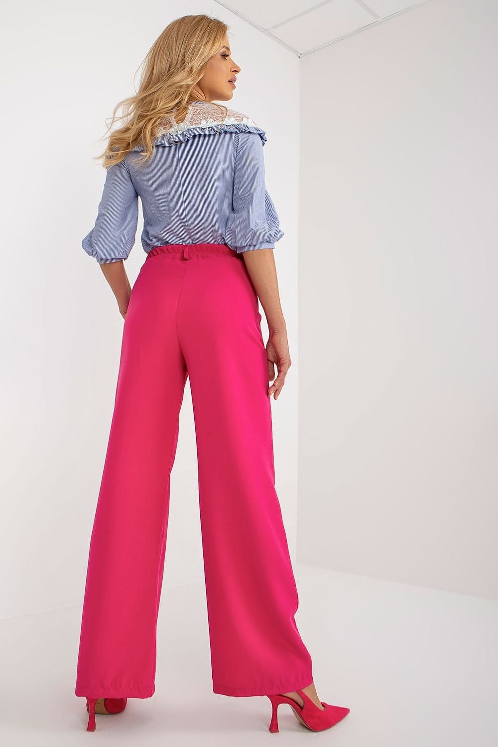 Pantalon taille haute plissé