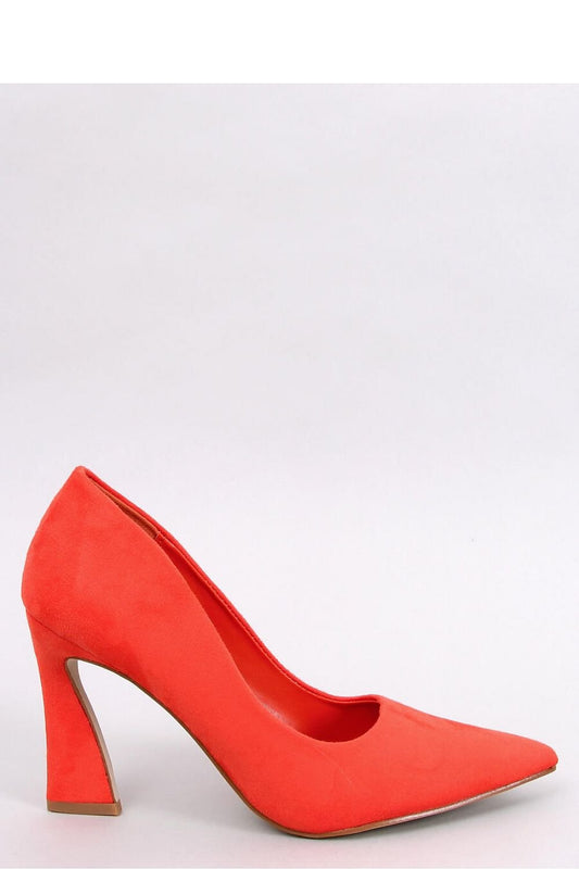 Orange Women's Pumps with 10 cm Heel and Delicate Spike Toe Organic Suede