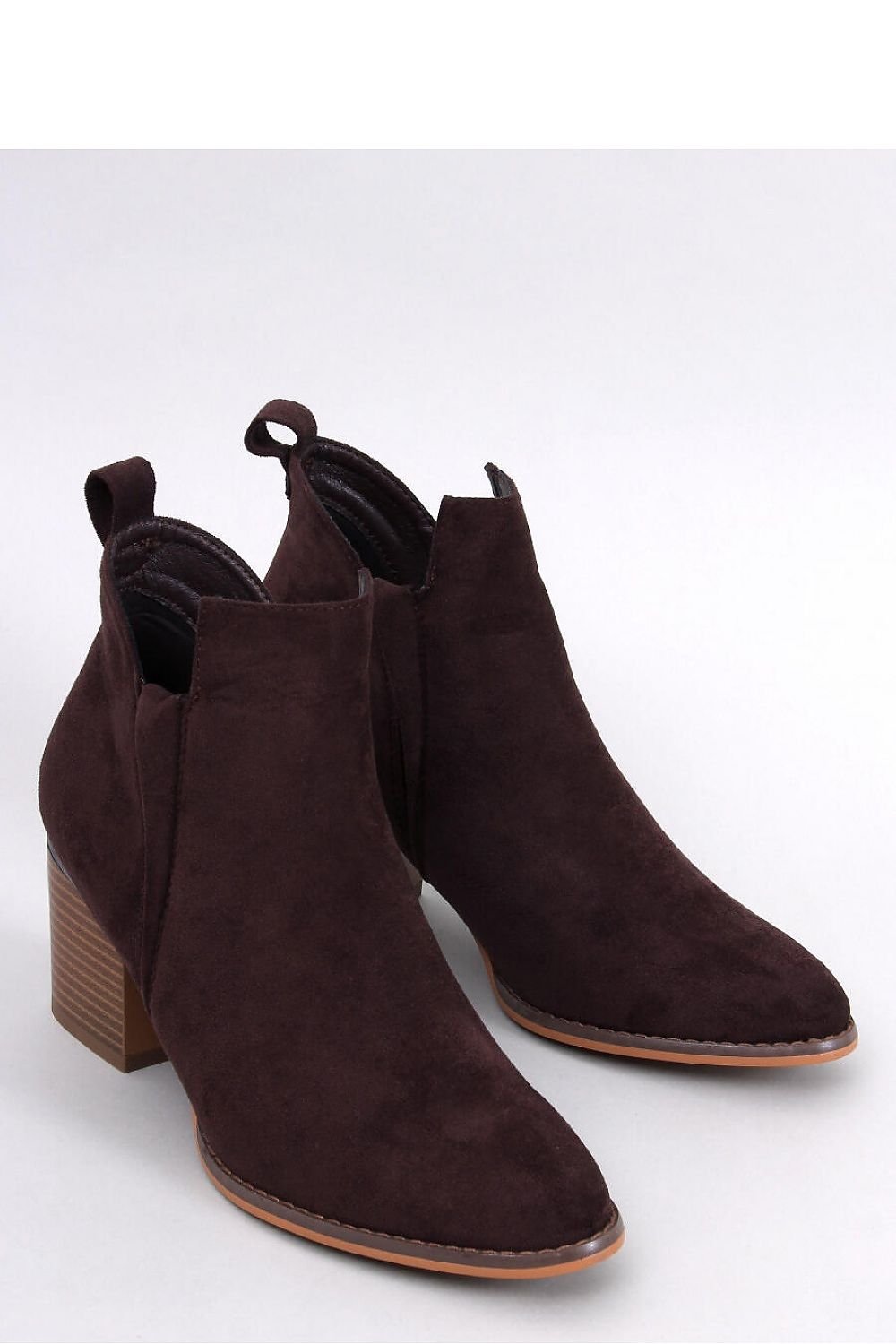 Classic Suede Boots with Wide Heel and Cutouts