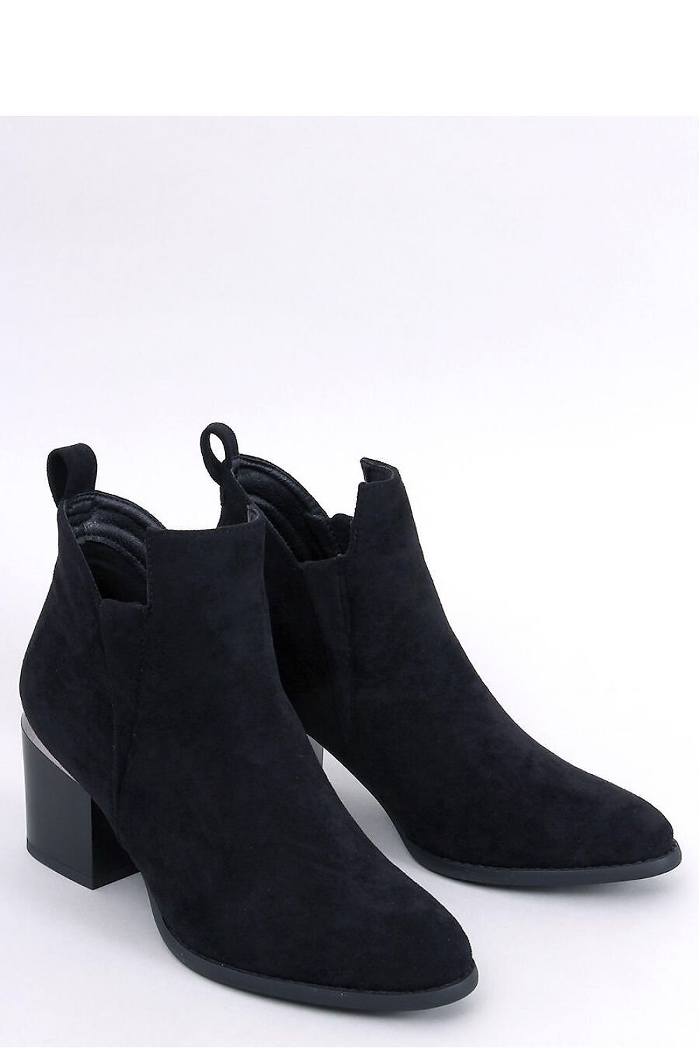 Classic Women's Suede Boots with Wide Heel and Cutouts