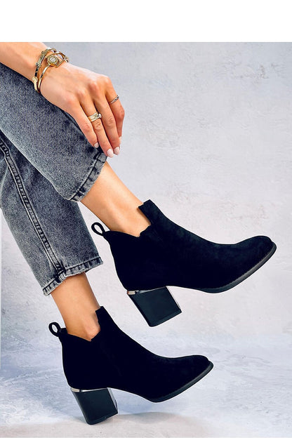 Classic Women's Suede Boots with Wide Heel and Cutouts