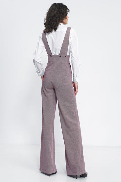 High-Waisted Jumpsuit with Suspenders and Wide Legs – Vintage-Inspired