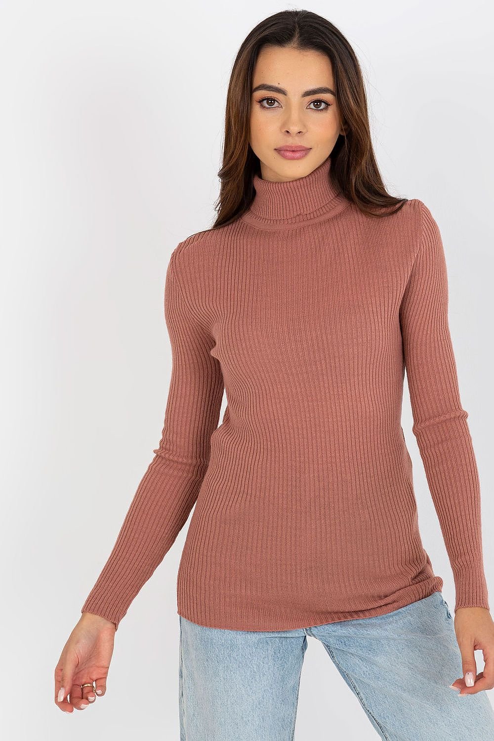 Pull col roulé côtelé – Acrylique doux pour un confort quotidien