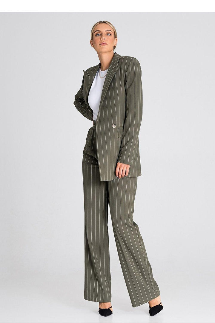 Elegant Long Sleeve Double-Breasted Blazer - Ludowika 