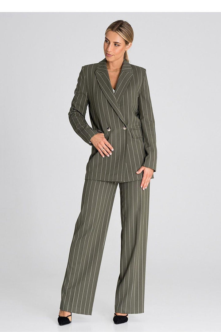 Elegant Long Sleeve Double-Breasted Blazer - Ludowika 