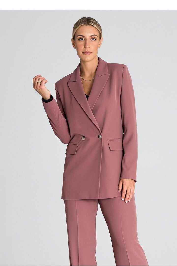 Elegant Long Sleeve Double-Breasted Blazer - Ludowika 