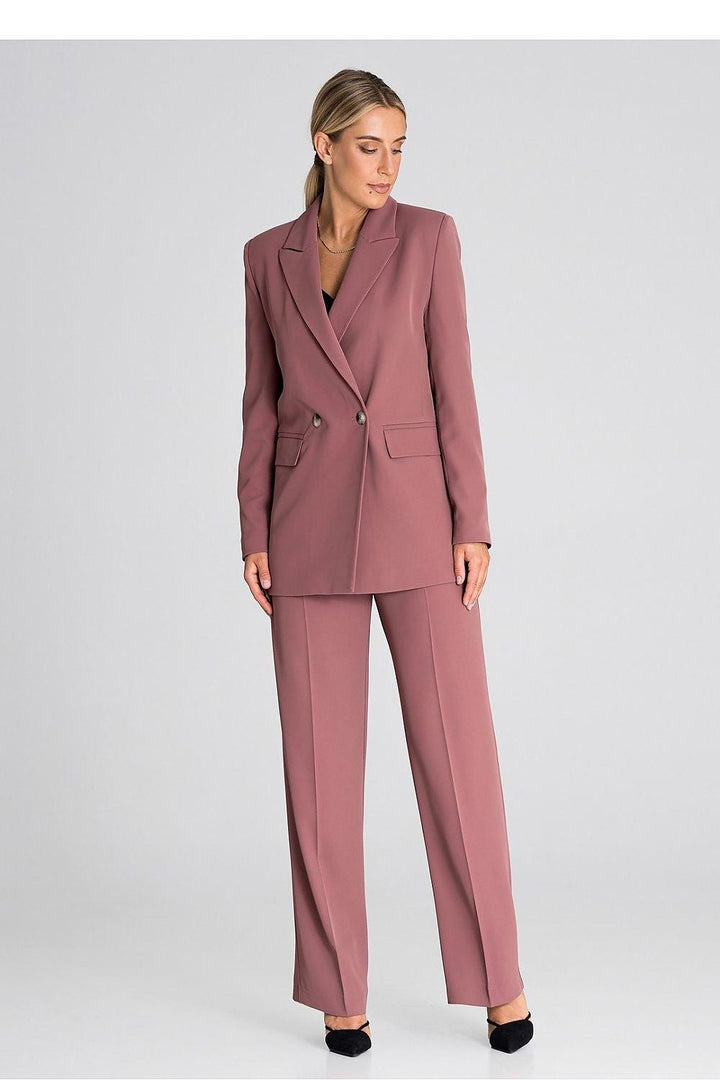 Elegant Long Sleeve Double-Breasted Blazer - Ludowika 
