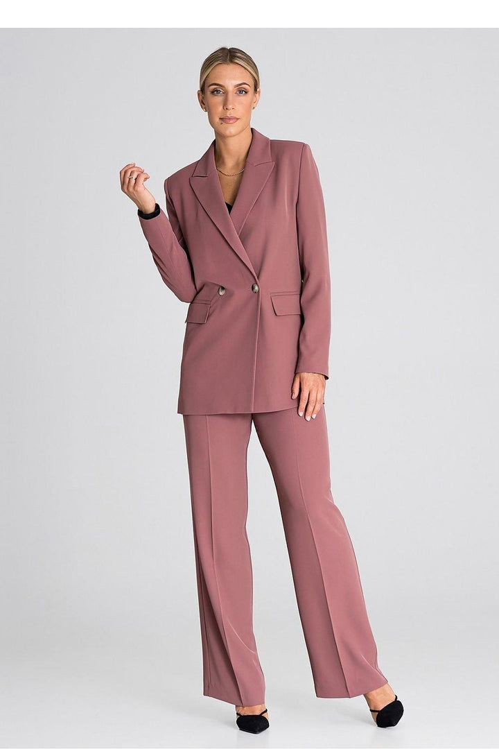 Elegant Long Sleeve Double-Breasted Blazer - Ludowika 