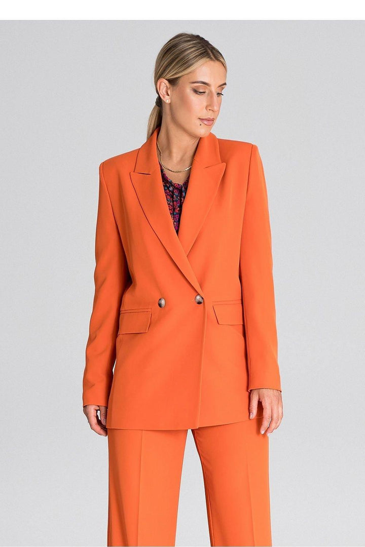 Elegant Long Sleeve Double-Breasted Blazer - Ludowika 