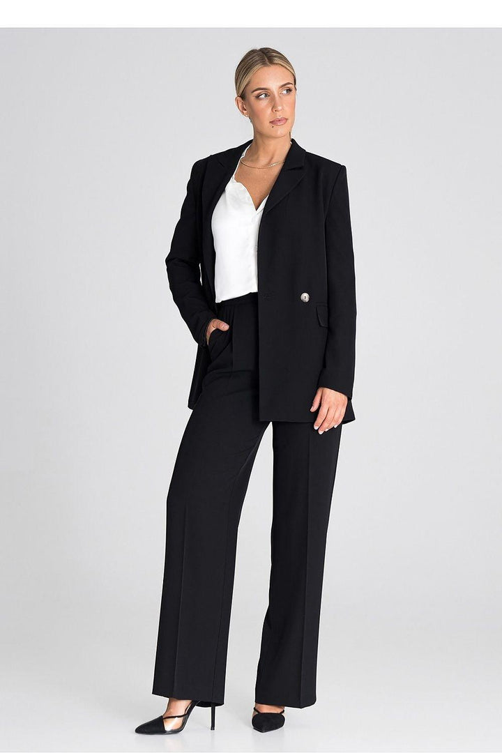 Elegant Long Sleeve Double-Breasted Blazer - Ludowika 
