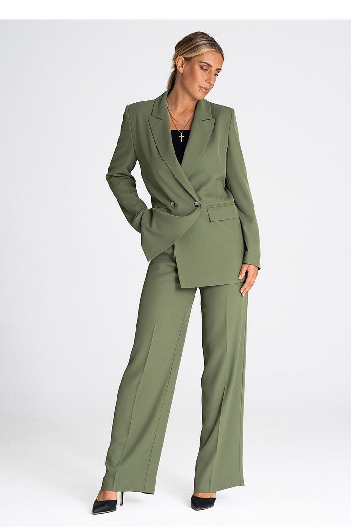Elegant Long Sleeve Double-Breasted Blazer - Ludowika 