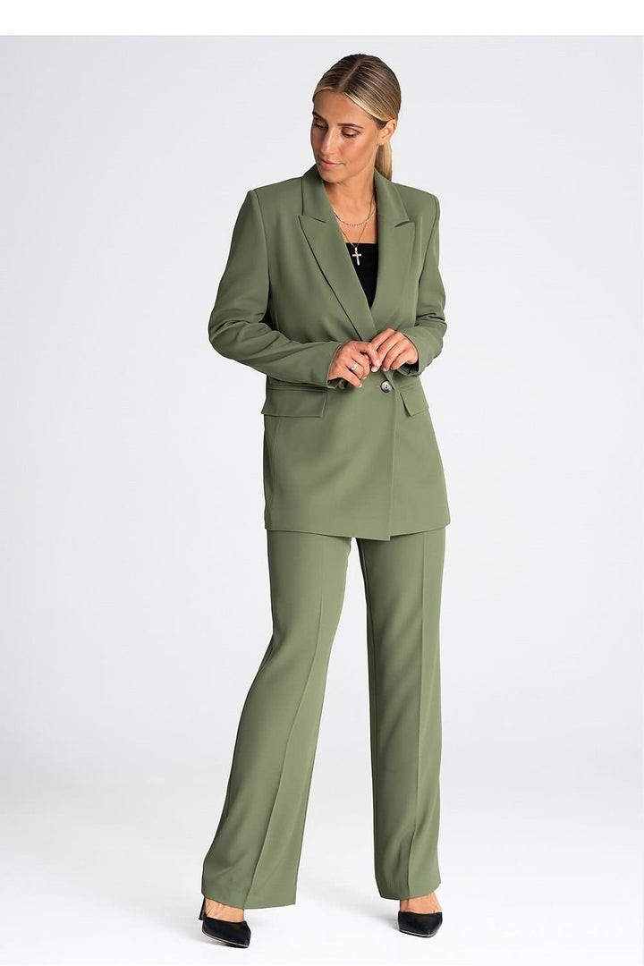 Elegant Long Sleeve Double-Breasted Blazer - Ludowika 