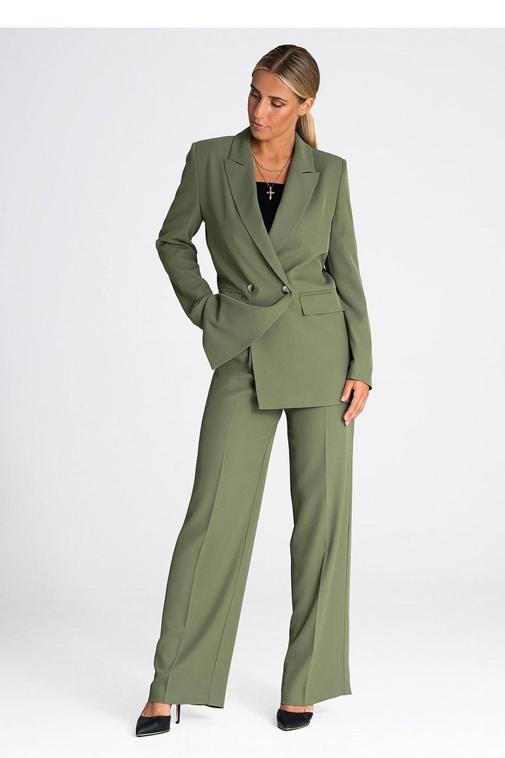Elegant Long Sleeve Double-Breasted Blazer - Ludowika 