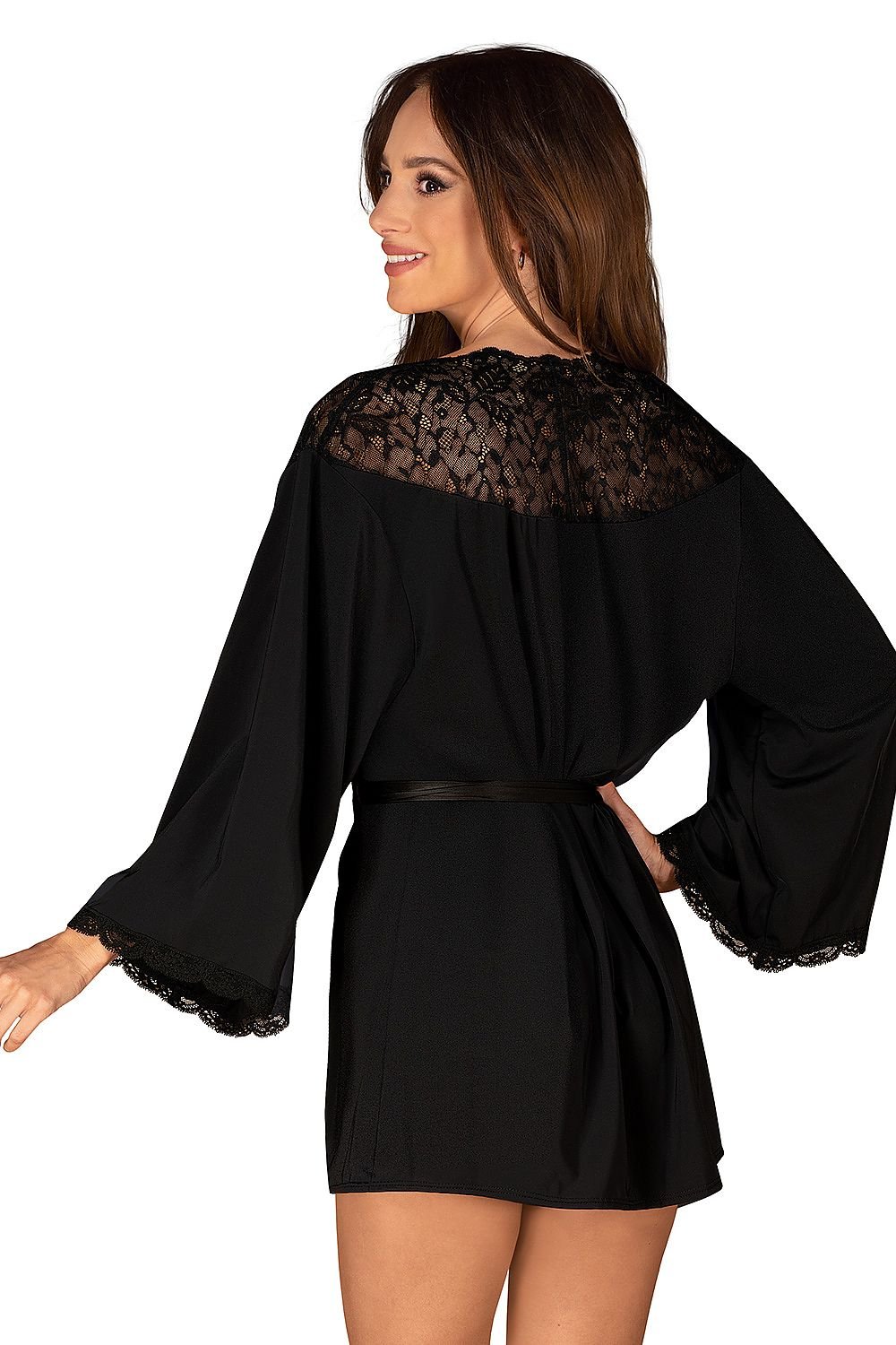 Sensual Deep Black Negligee for Chic Elegance and Femininity