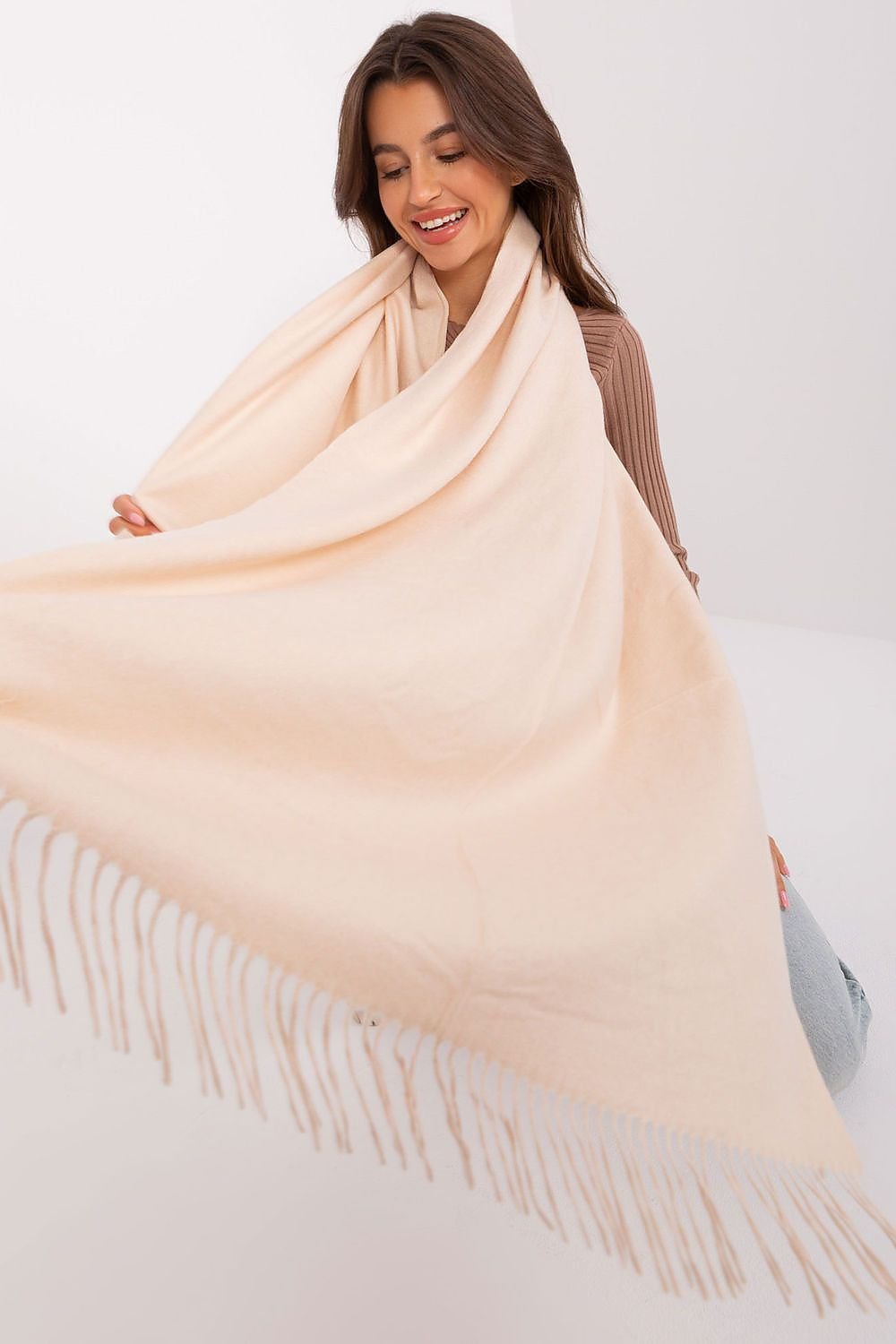 Warm Long Scarf with Decorative Tassels for Winter