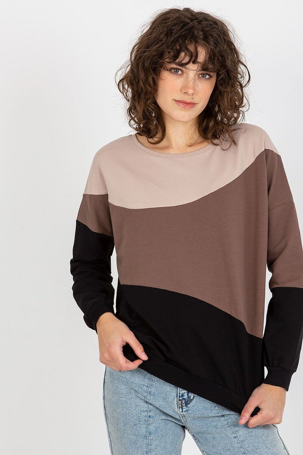 Colorful Cotton Sweatshirt with Round Neckline and Long Sleeves
