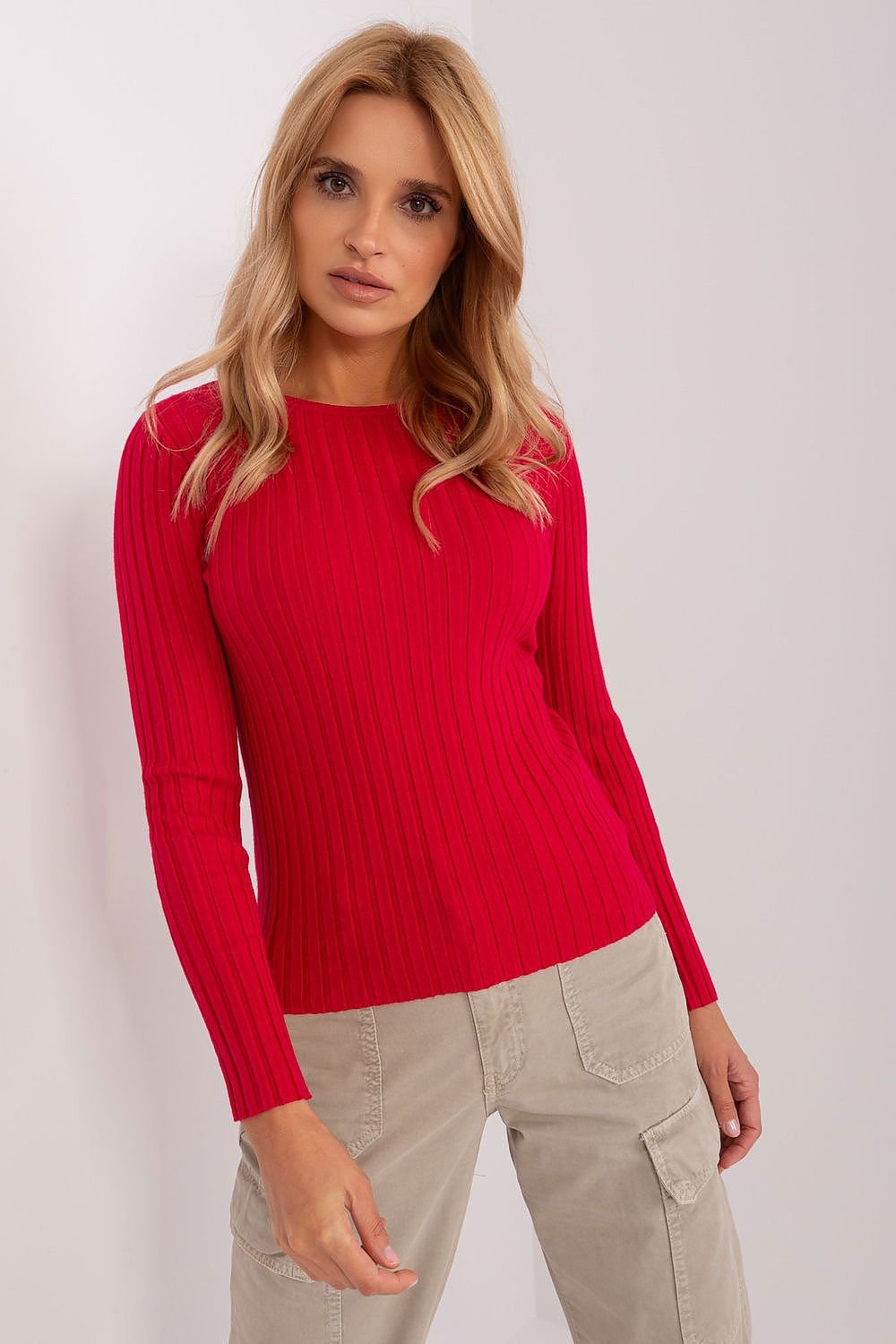 Timeless Women's Sweater with Ribbed Texture