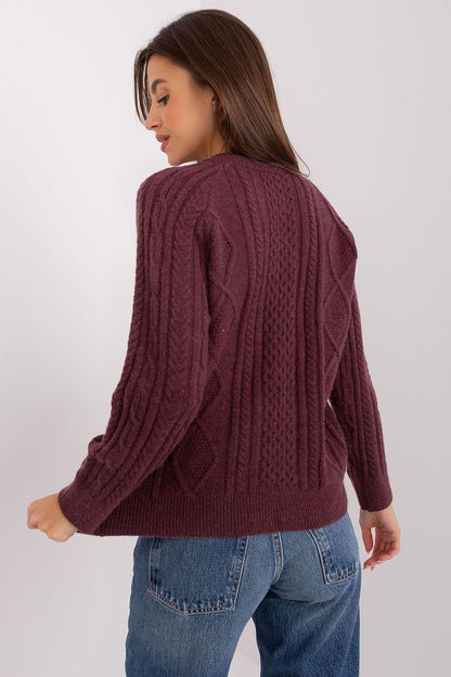 Pull cardigan boutonné à col rond pour femme