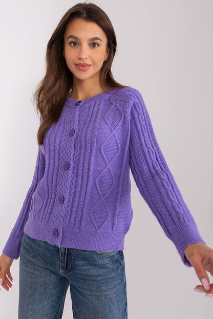 Pull cardigan boutonné à col rond pour femme