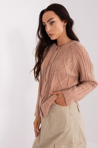 Pull cardigan boutonné à col rond pour femme