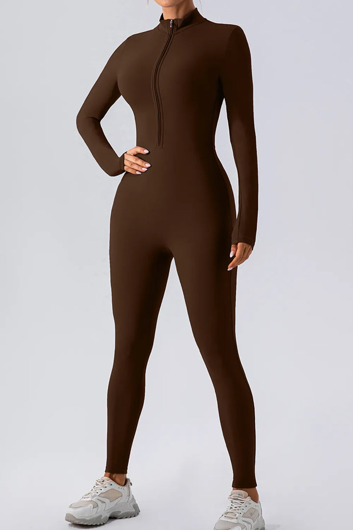 Ludowika Half Zip Mock Neck Active Jumpsuit