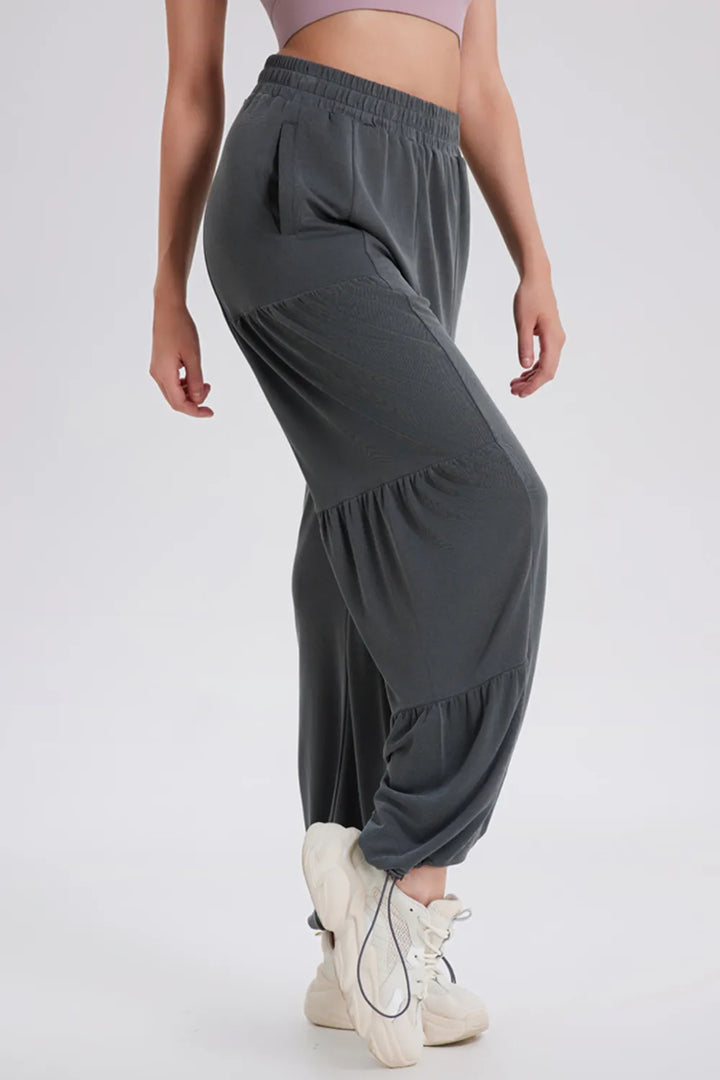 Ludowika Drawstring Elastic Waist Ruched Joggers