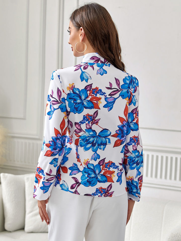 Ludowika Floral Tie Neck Long Sleeve Blouse