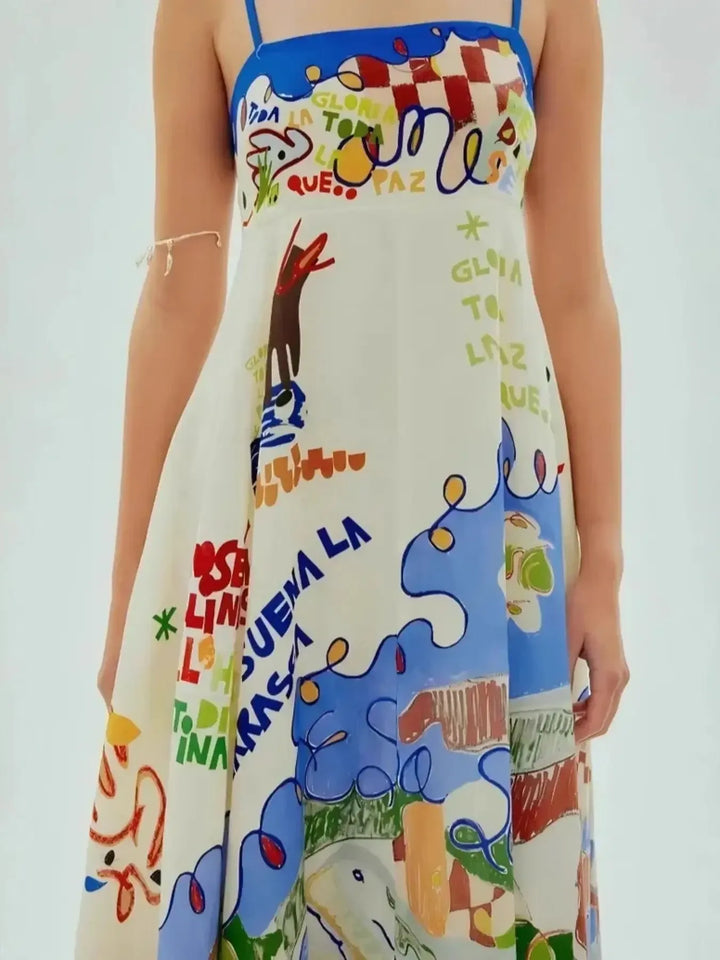 Ludowika Printed Square Neck Cami Dress