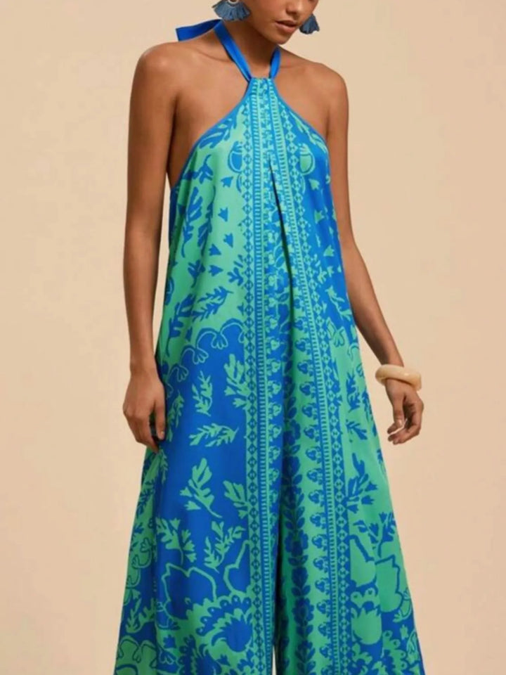 Ludowika Printed Halter Wide-Leg Jumpsuit