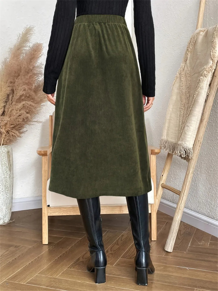 Ludowika Pocketed Back Elastic Waist Skirt