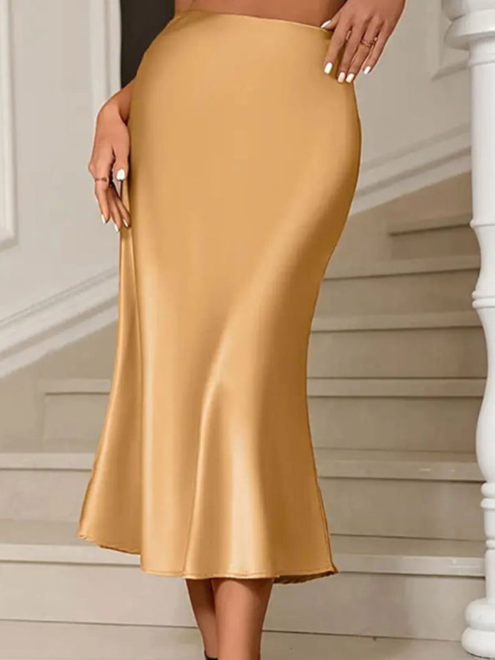 Ludowika Satin Midi Mermaid Skirt