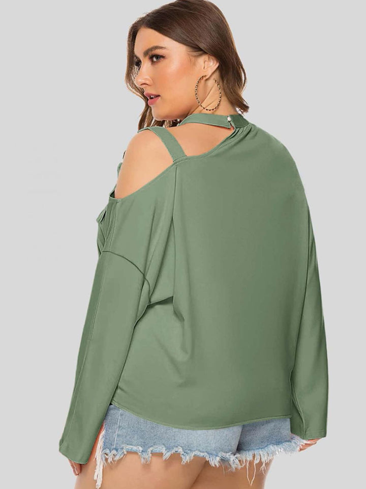 Ludowika Plus Size Cold-Shoulder Tied Top