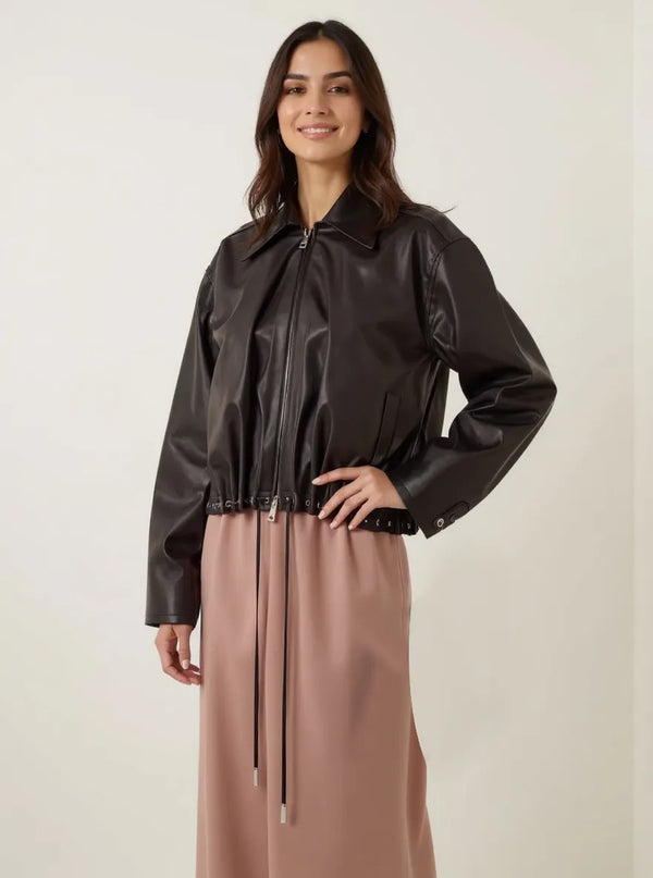 Ludowika Drawstring Hem Zip Up Jacket