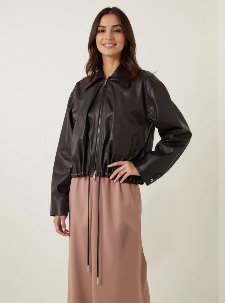 Ludowika Drawstring Hem Zip Up Jacket