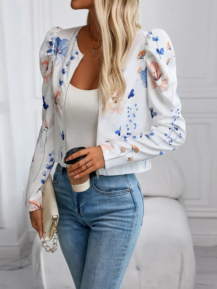 Ludowika Printed Zip Up Long Sleeve Jacket