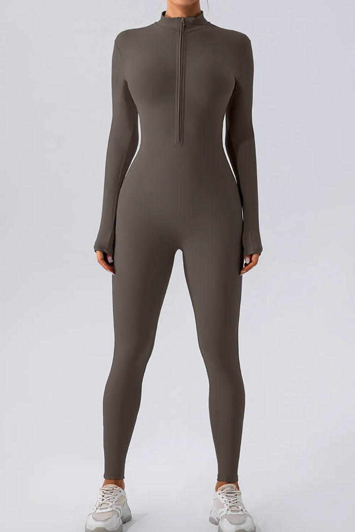 Ludowika Half Zip Mock Neck Active Jumpsuit
