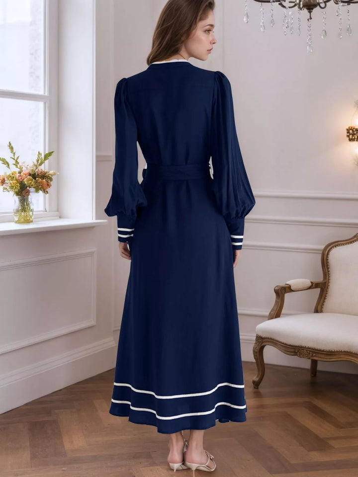 Ludowika Notched Lantern Sleeve Dress