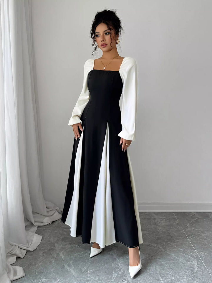 Ludowika Color Block Square Neck Maxi Dress