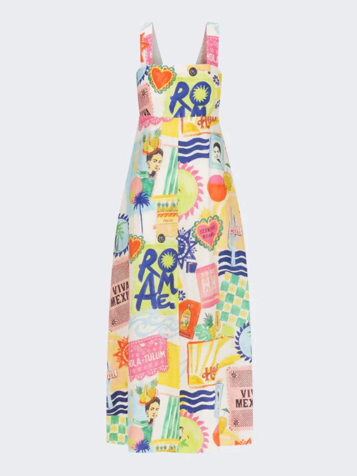 Ludowika Printed Square Neck Maxi Cami Dress