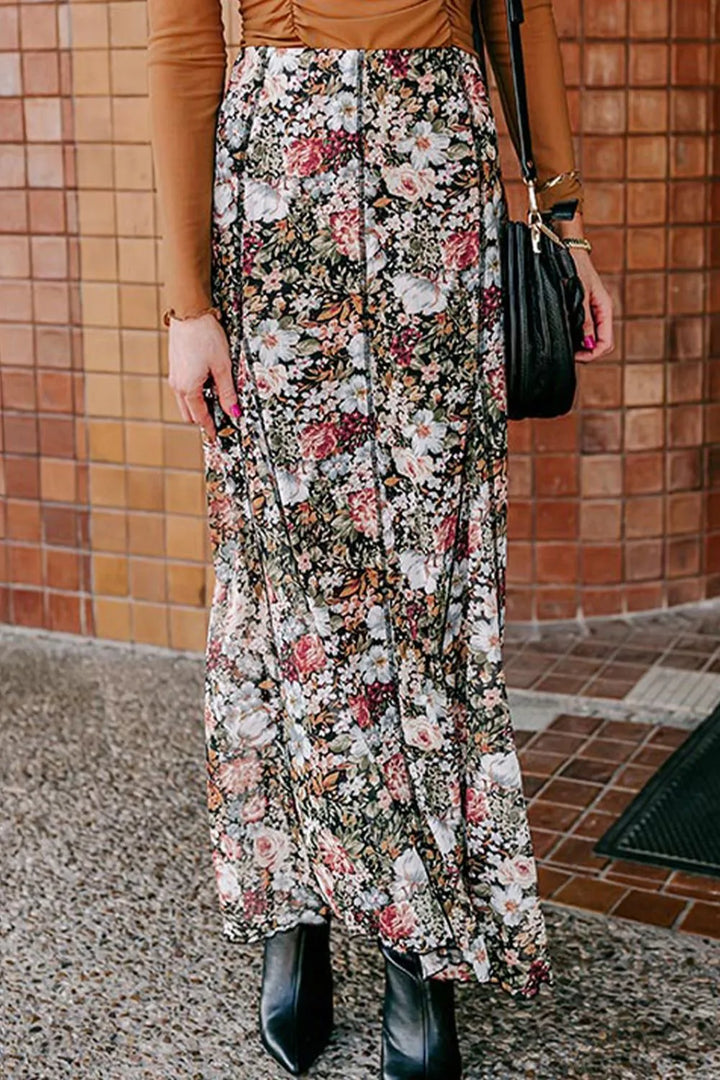Ludowika Floral Elastic Waist Maxi Skirt